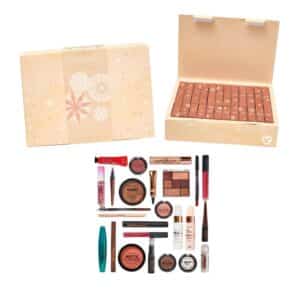 Calendrier de l'avent Technic 2024 contenant 24 produits de beauté dédiés au maquillage