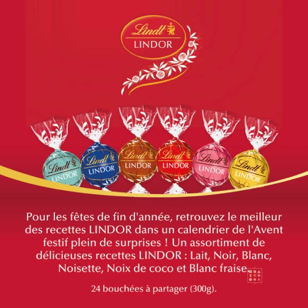 Calendrier de l'Avent Lindt 2022 chocolat Lindor