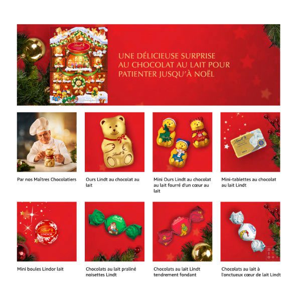 Calendrier de l'avent chocolat 2021 Lindt Ours