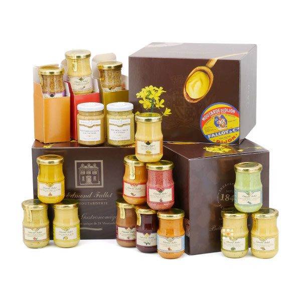 Calendrier de l'Avent original gourmand 2024 avec 24 pots de Moutarde Fallot