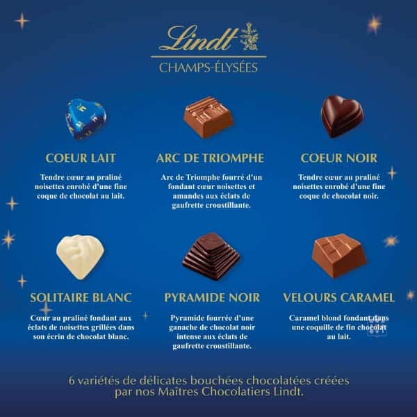 Calendrier de l'avent Lindt Champs Elysees 2022 chocolat lait