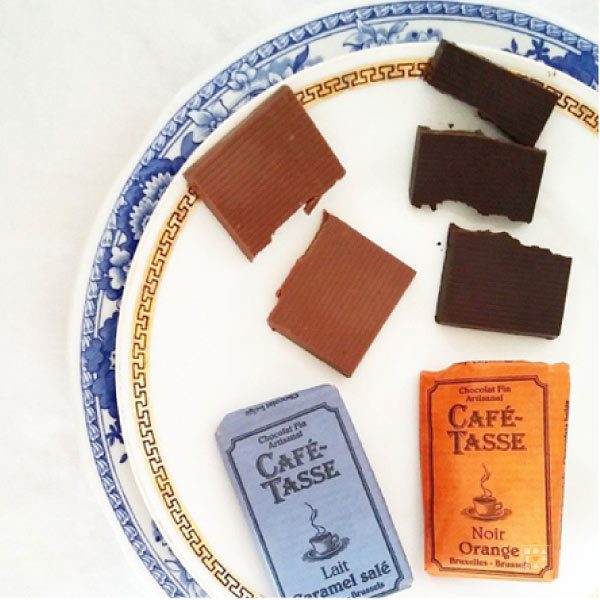 coffret rouge et or Calendrier de l'avent chocolat 2023 Café-Tasse