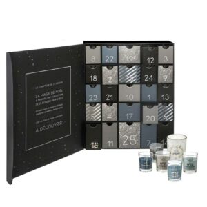 coffret noir Calendrier de l'avent bougies 2024 Atmosphera