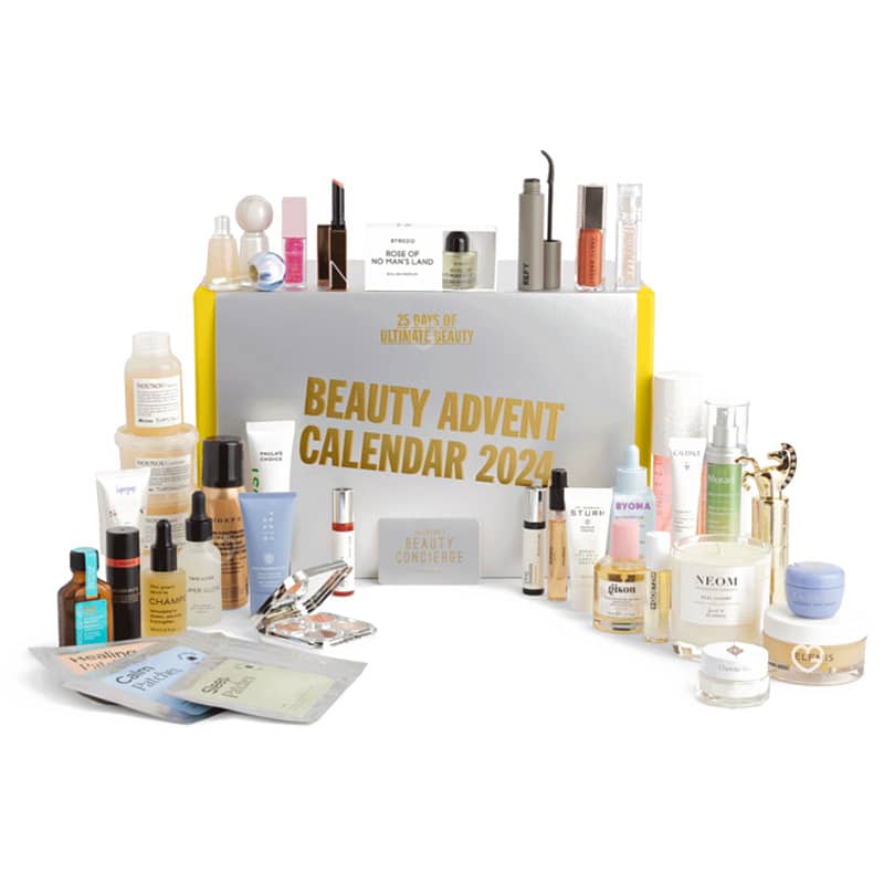 Calendrier de l'Avent Selfridges 2024 contenant 25 produits de Beauté multimarques soins visage, corps, maquillage..