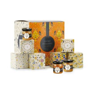 coffret gourmand calendrier de l'avent miel 2024 contenu 24 miels différentes saveurs et une cuillère en bois