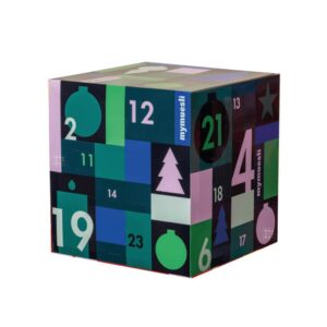 coffret gourmand cube vert calendrier de l'avent mymuesli porridge 2024 contenant 24 porridges recettes gourmandes 100% bio