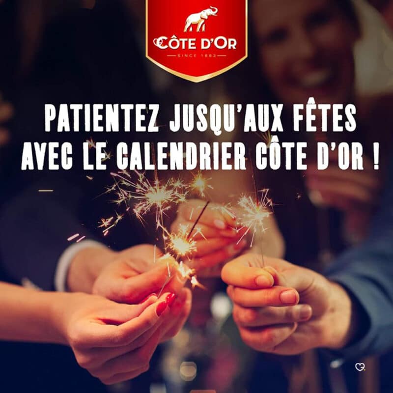 Calendrier de l'Avent cote d'or 2024 contenant chocolat noir et chocolat au lait - caramel