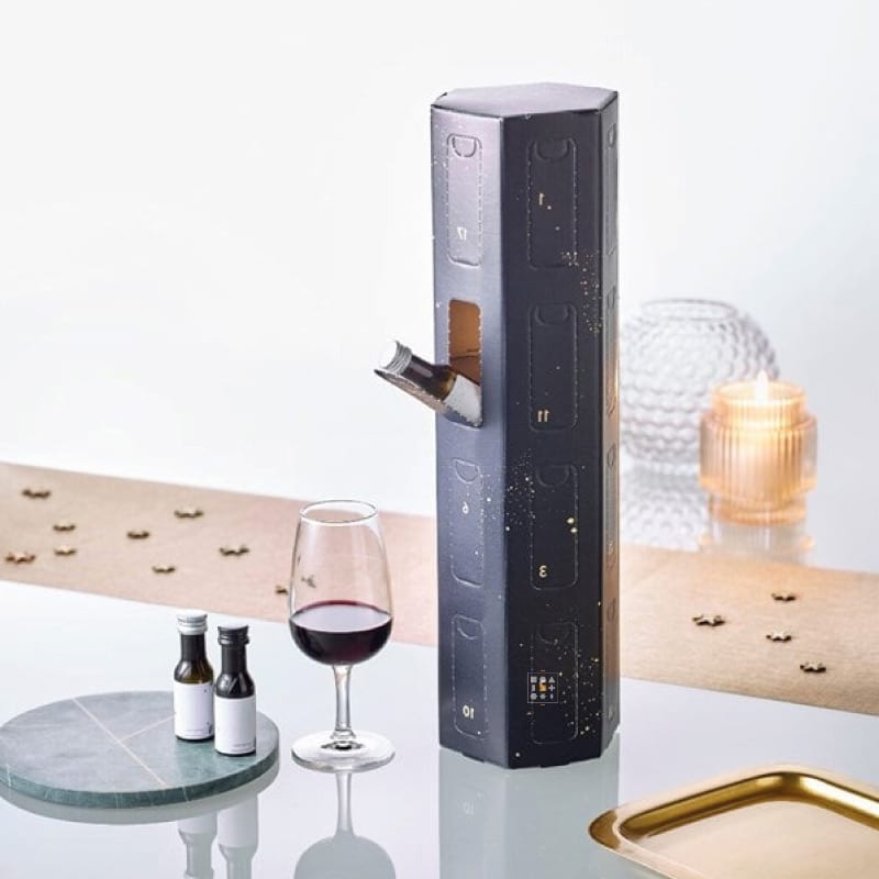 Calendrier de l'Avent Vins bio 2024 contenant 24 vinottes de vins blancs; vins rouge et rosé