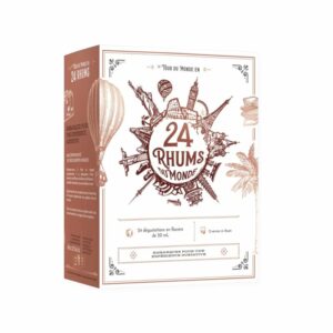 coffret alcool Calendrier de l'Avent Rhums du monde 2023 contenant 24 rhums et 2 verres