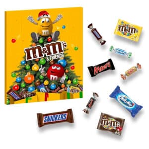 Calendrier de l'avent chocolat M&M's Friends contenant 24 chocolats TWIX, SNICKERS, MARS, BOUNTY, MILKY WAY,et M&M'
