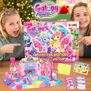 Calendrier de l'avent Galupy 2024 contenant des jouets et accessoires mour fille sur le thème des poney