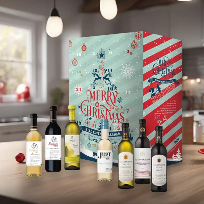 Calendrier de l'avent vins 2024 assortiment adulte 24 bouteilles vin