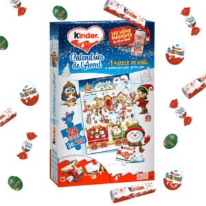 Calendrier de l'avent kinder puzzle 2024 contenant des chocolats au lait pour enfant et adulte