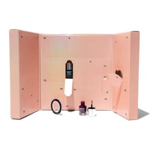 coffret beauté rose pastel calendrier de l'avent Claire's 2023 contenant vernis et accessoires manucure