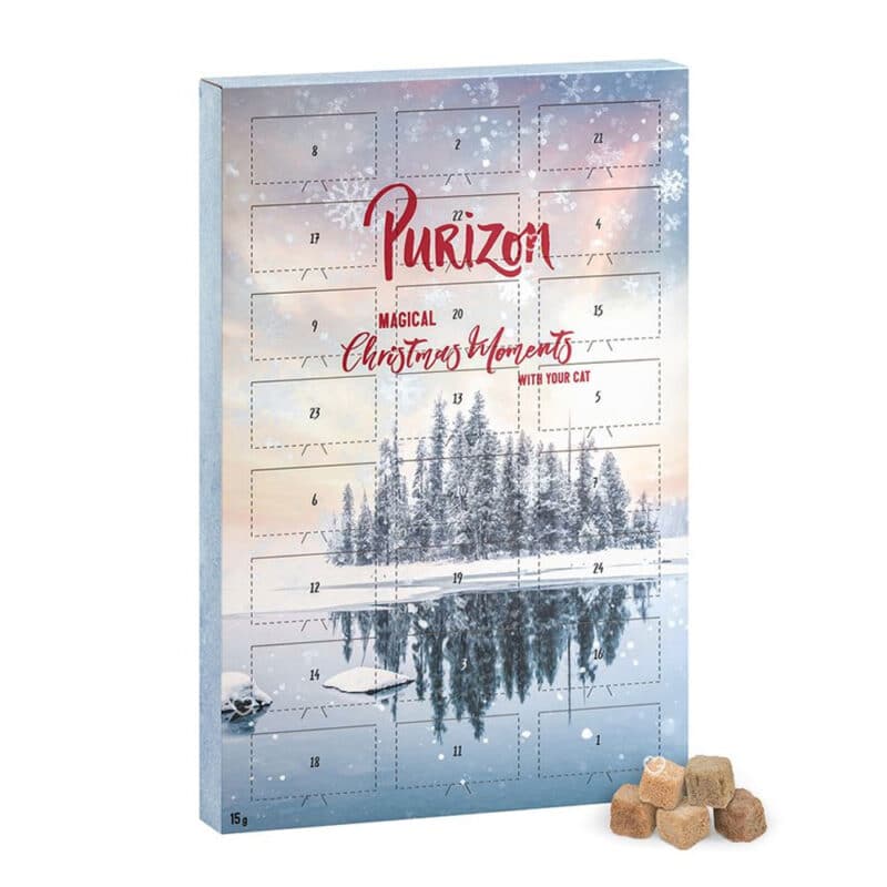 calendrier de l'avent purizon 2024 contenant 24 friandises pour chats