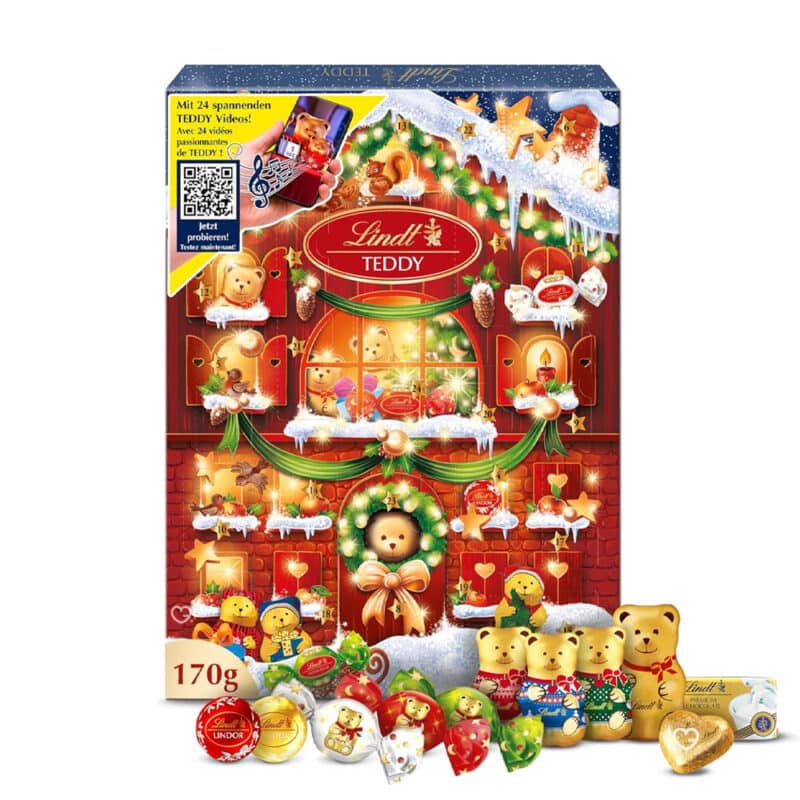 Calendrier de l'Avent Lindt 2024 avec 24 Chocolat au Lait et Blanc