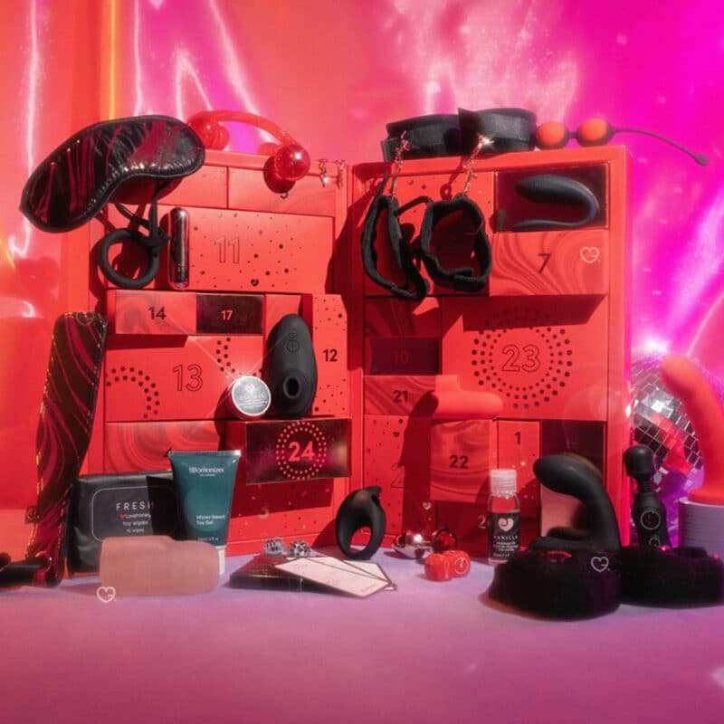 contenu complet du calendrier de l'avent SexyAvenue 2024 avec 24 produits et accessoires sexy pour adulte, homme et femme
