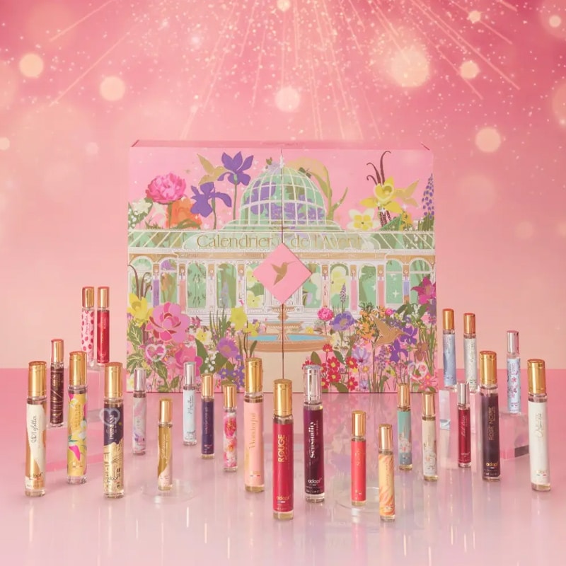 Coffret beauté parfum décoré Calendrier de l'Avent Adopt 2024 contenant 24 parfums senteurs différentes