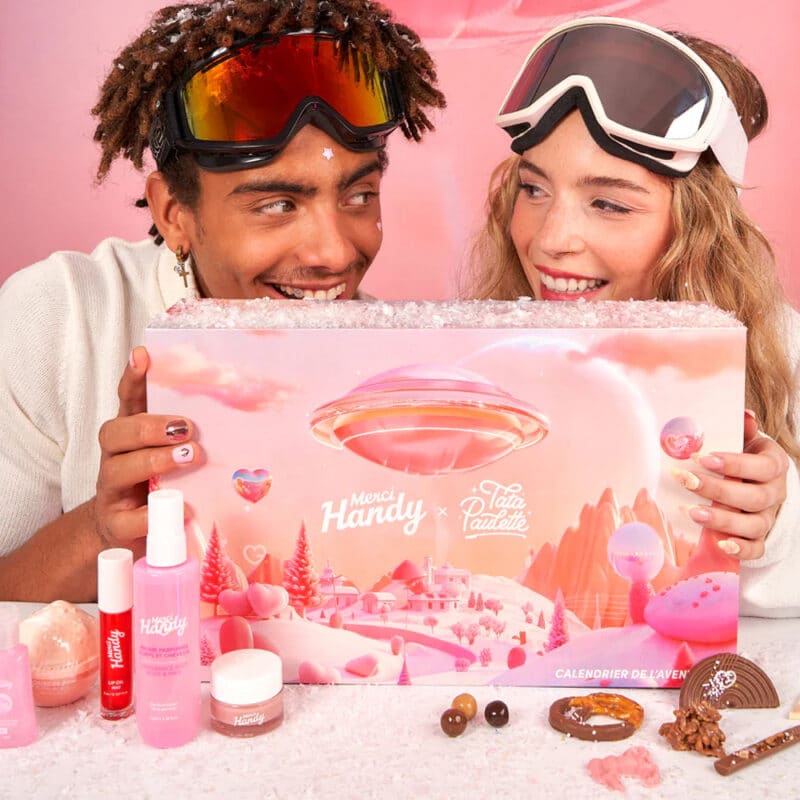 Calendrier de l'Avent merci handy 2024 beauté soins main visage et gourmandises chocolatées Tata paulette