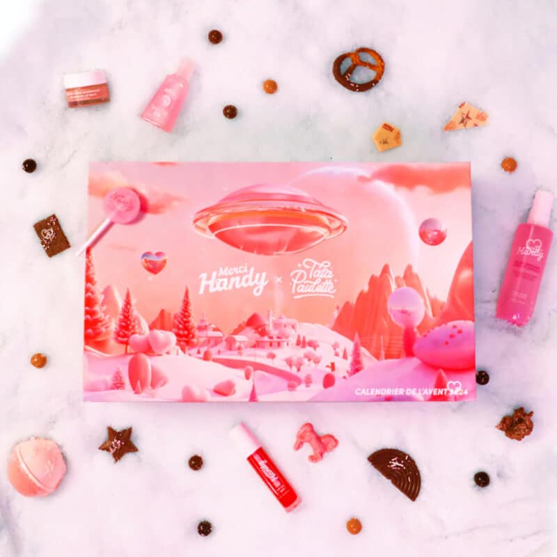Calendrier de l'Avent merci handy 2024 beauté soins main visage et gourmandises chocolatées Tata paulette