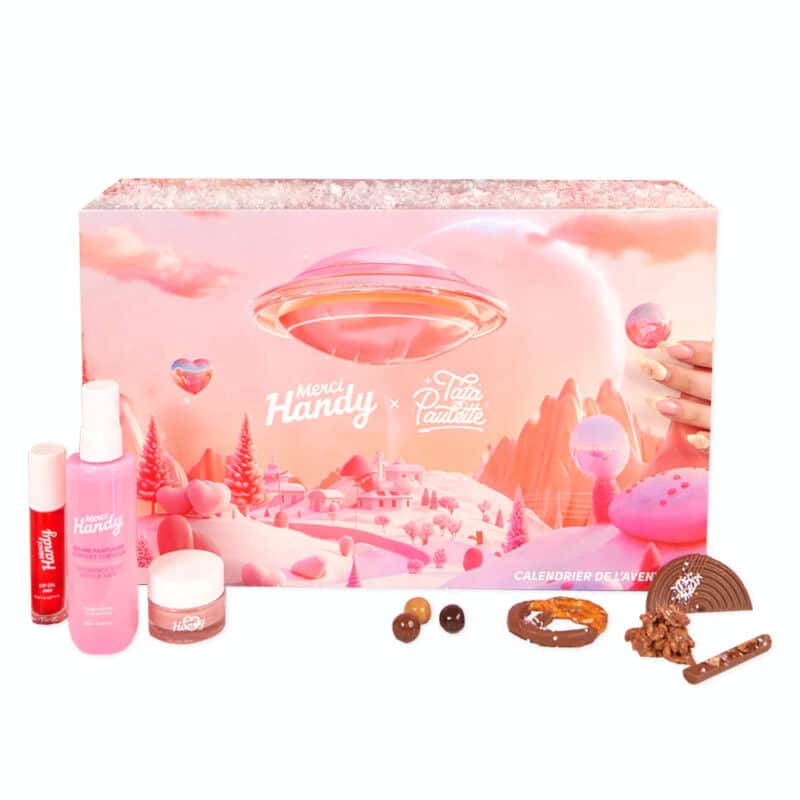 Calendrier de l'Avent merci handy 2024 beauté soins main visage et gourmandises chocolatées Tata paulette