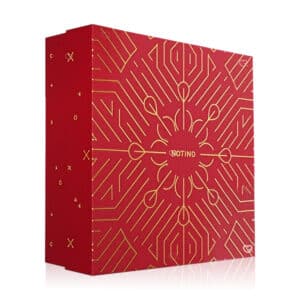 Coffret beauté rouge Calendrier de l'avent Notino 2024 contenant 24 produits de beauté multimarque soins visage corps cheveux maquillage