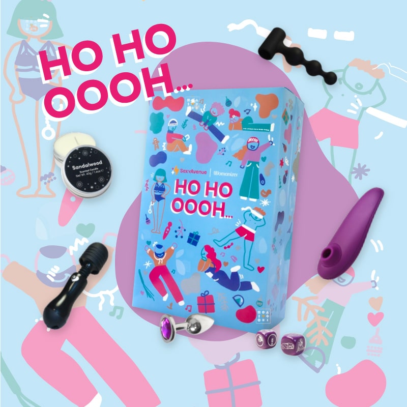 coffret bleu calendrier de l'avent Sexy Avenue 2024 avec 24 produits et accessoires érotique pour adulte, homme et femme