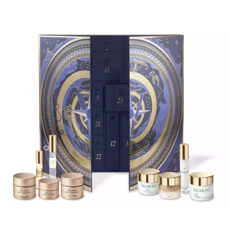 Coffret beauté luxe 25 jours Calendrier de l'Avent Valmont 2024 soins visage anti age hydratation et parfums