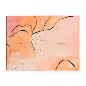 Coffret beauté rectangle orange Calendrier de l'Avent Zalando 2024 contenant 24 produits de beauté Soins Visage, Soins Corps et Maquillage
