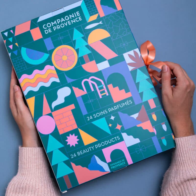 Coffret beauté soin Calendrier de l'Avent Compagnie de provence 2024 contenant 24 produits soins visage et corps