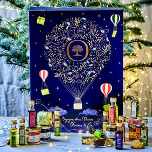 coffret gourmand calendrier de l'avent olivier and co 2024 huiles d'olive, tapenade, gourmandises sucrées