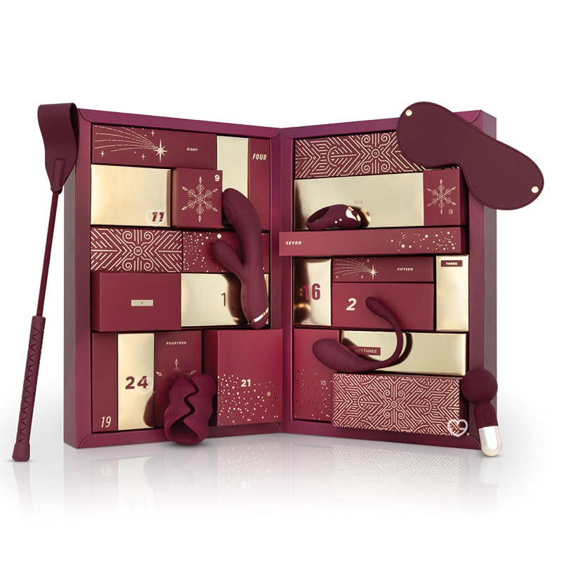 Calendrier de l'avent Naughty and Nice 2024 coffret rose pour adulte avec 24 accessoires érotiques