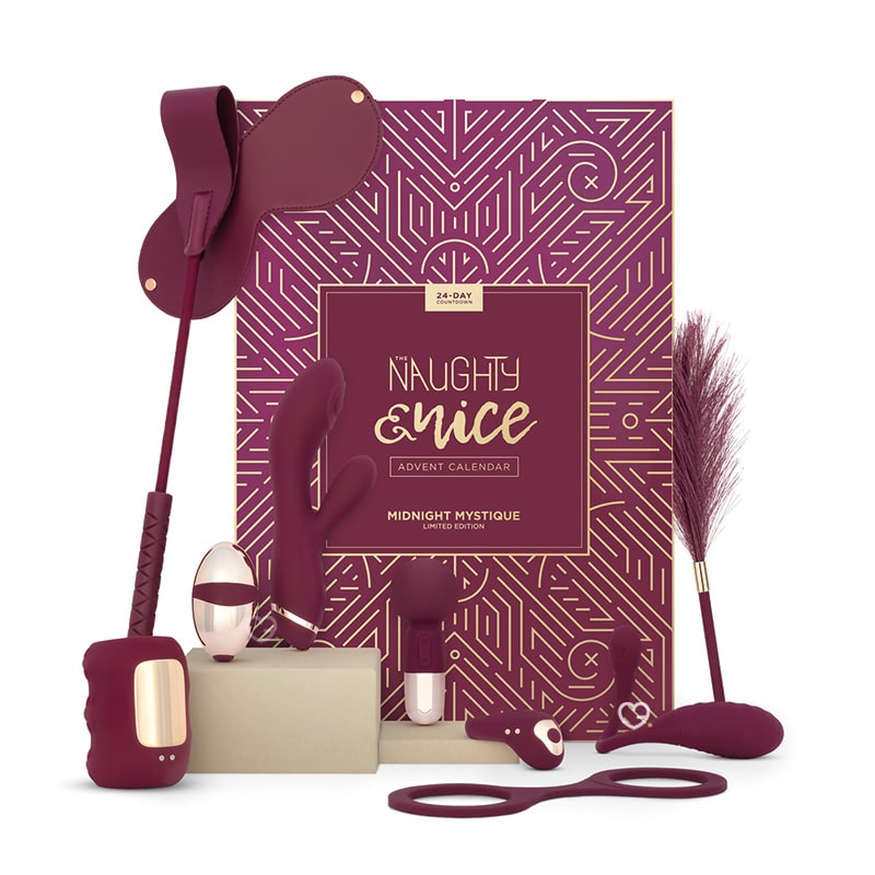 Calendrier de l'avent Naughty and Nice 2024 coffret rose pour adulte avec 24 accessoires érotiques