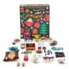 calendrier de l'avent chocolat gourmand 2024 décoré esprit noel contenant 24 surprises chocolatées truffe, guimauve, pate a tartiner