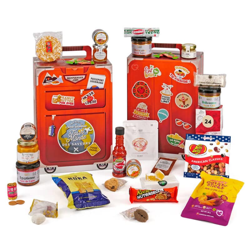 coffret gourmand calendrier de l'avent tour du monde des saveurs 2024 miel; terrine; gourmet, tartinable