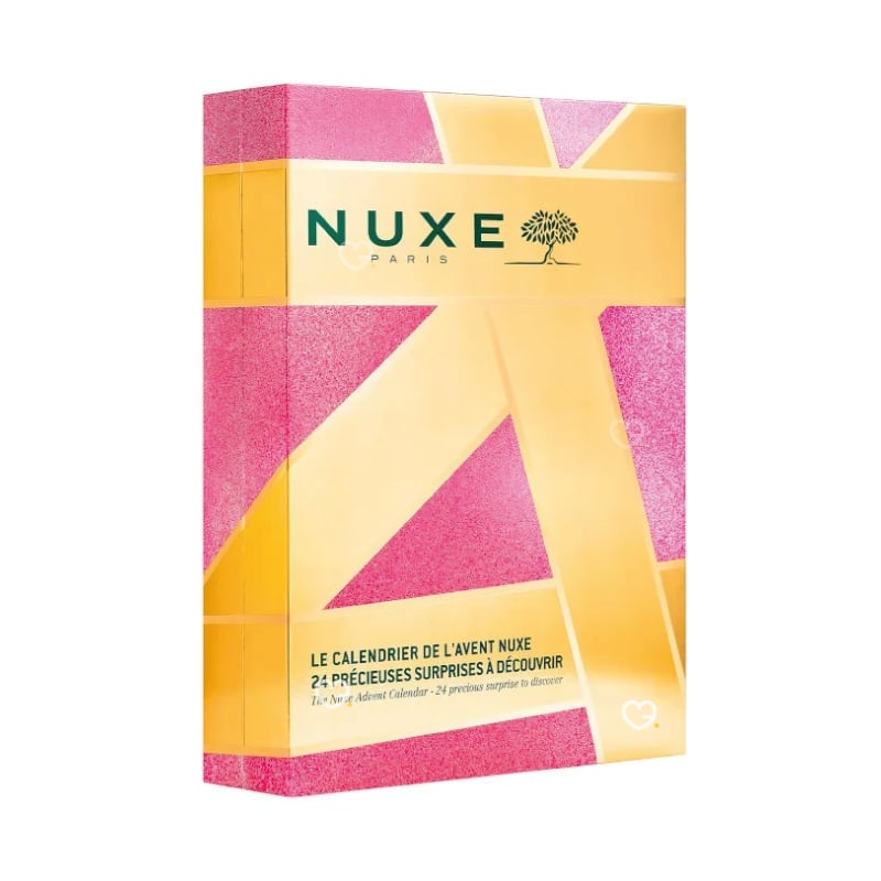 Calendrier de l'Avent Nuxe 2024 avec 24 produits beauté soins visage corps et mains