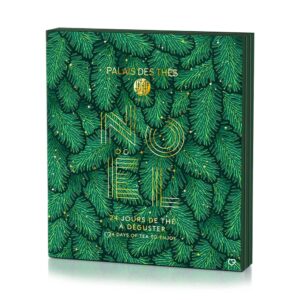 coffret thés et infusions couleur vert motif aiguilles de pin calendrier de l'avent palais des thés 2024