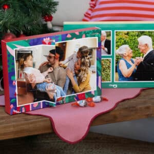Calendrier de l'avent photo cheerz 2024 avec des photos personnalisées et du chocolat kinder et ferrero