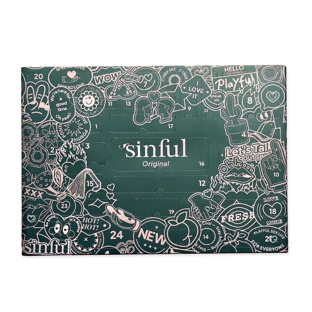 Calendrier de l'Avent Sinful 2024 en version original comprenant 24 surprises érotique : accessoires coquins et sexy pour adulte homme et femme