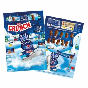 Calendrier de l'avent chocolat crunch 2023 avec 24 figurines chocolatées et céréales