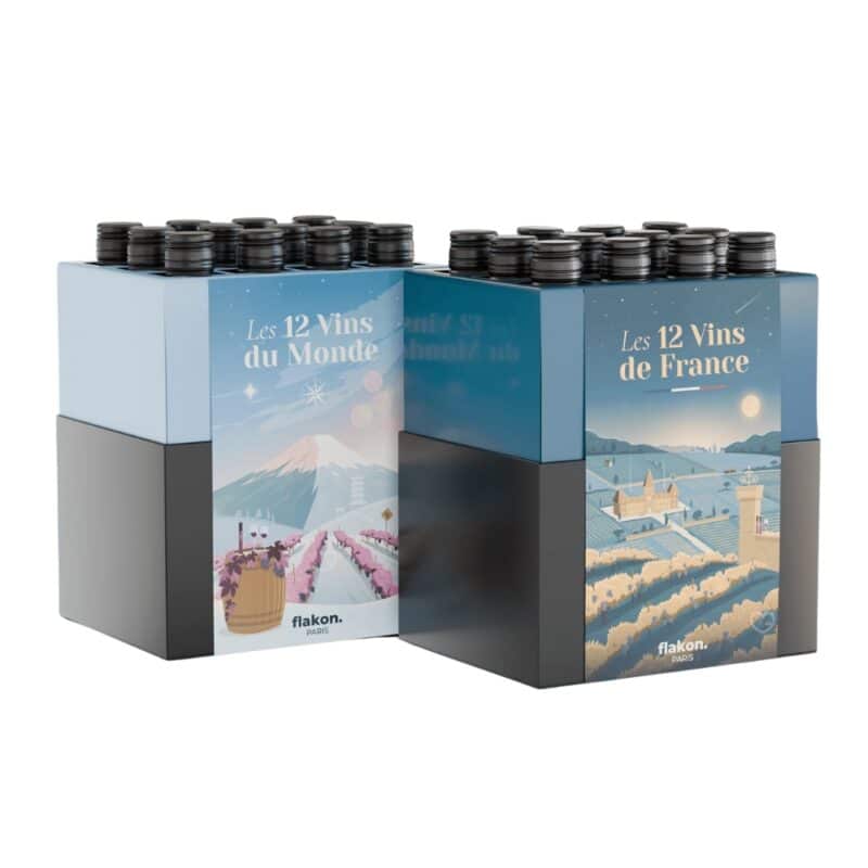 contenu coffrets viticole calendrier de l'avent Flakon 2024 vins france et monde