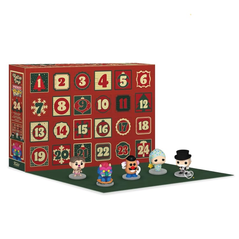 Calendrier de l'Avent funko Retro toys 2024 ouvert avec figurines Hasbro