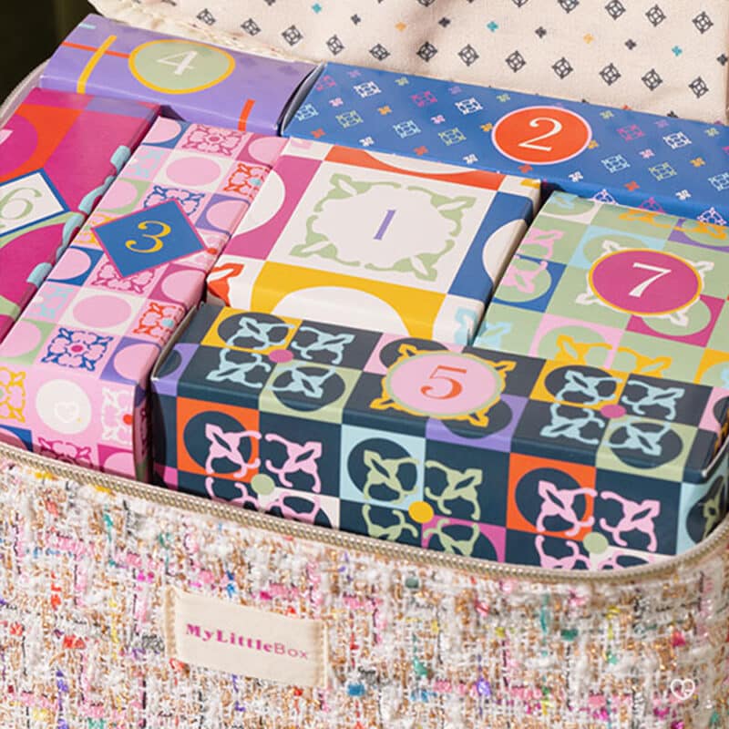 vanity beauté calendrier de l'avent my little box 2024 contenant produits soins cosmétiques, maquillage