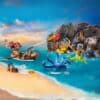 Décor du Calendrier de l'Avent Playmobil Pirates 71636 avec 24 fenetres cachant des surprises pour enfants fille et garcon