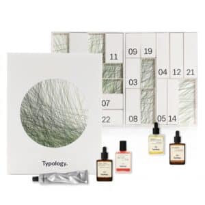 calendrier de l'avent Typology 2024 contenant 24 soins de beauté visage et corps beauté naturelle