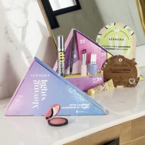 Coffret favorites calendrier de l'après sephora 2024 avec 8 produits de beauté, maquillage : mascara, vernis, masque..