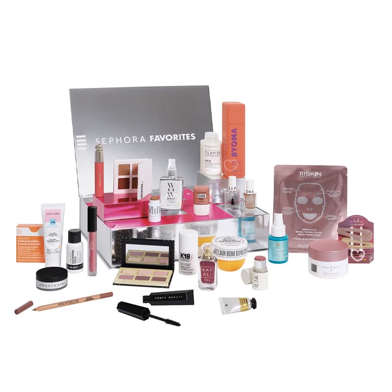 Coffret beauté Calendrier de l'Avent Sephora 2024 favorites avec 26 produits multimarque cosmetique visage, corps et cheveux