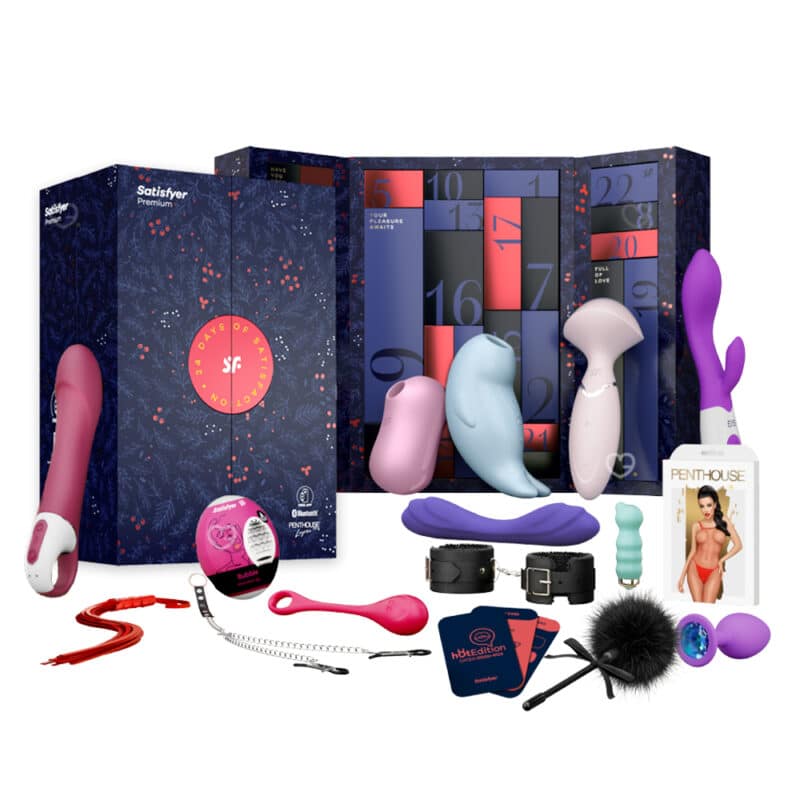 coffret sexy premium pour couple adulte calendrier de l'avent satisfyer 2024 contenant sextoys; jeux, défi, pour adulte