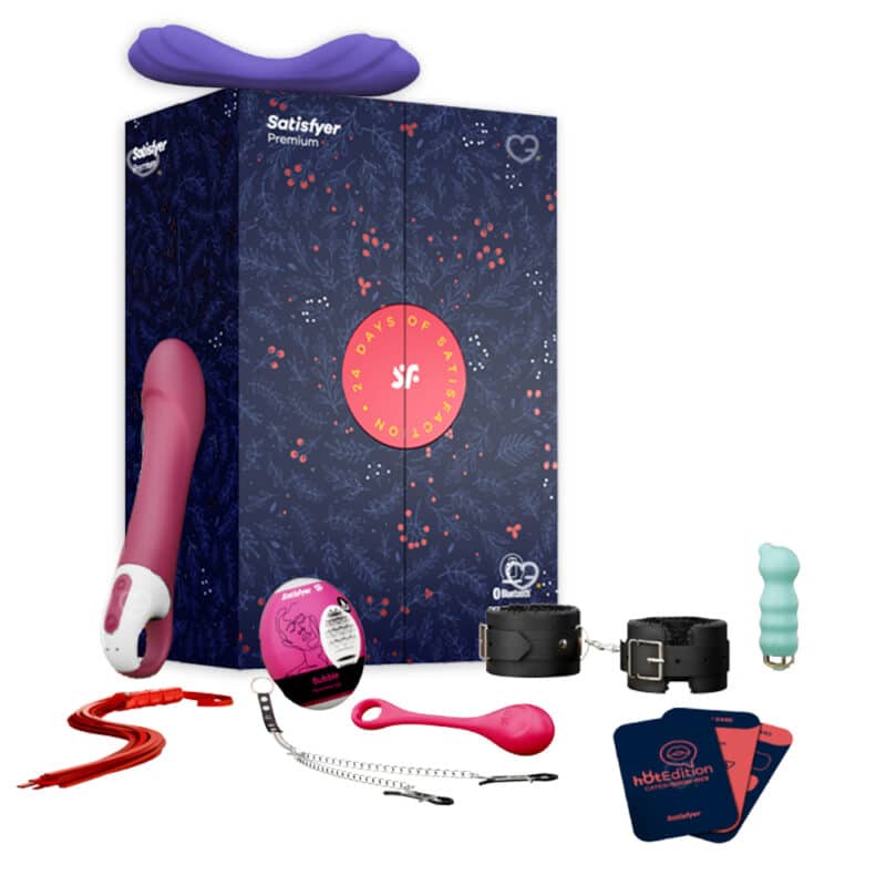 coffret sexy premium pour couple adulte calendrier de l'avent satisfyer 2024 contenant sextoys; jeux, défi, pour adulte