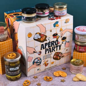 calendrier de l'avent apero party contenant 24 produits gourmands idéal pour l'apérif : terrine, tartinable, paté..